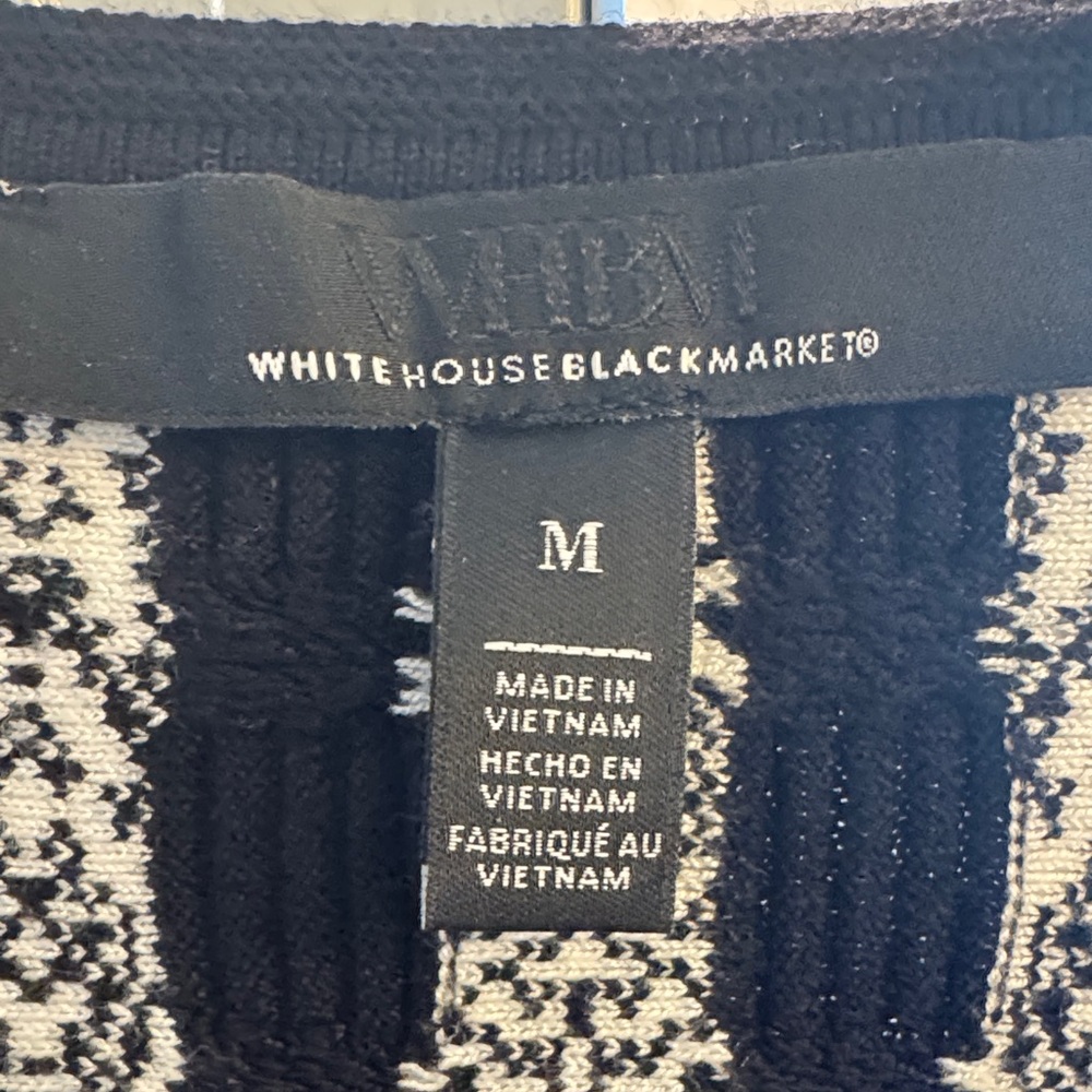 White House Black Market Black and White Striped Sweater/Blouse - Picture 3 of 3
